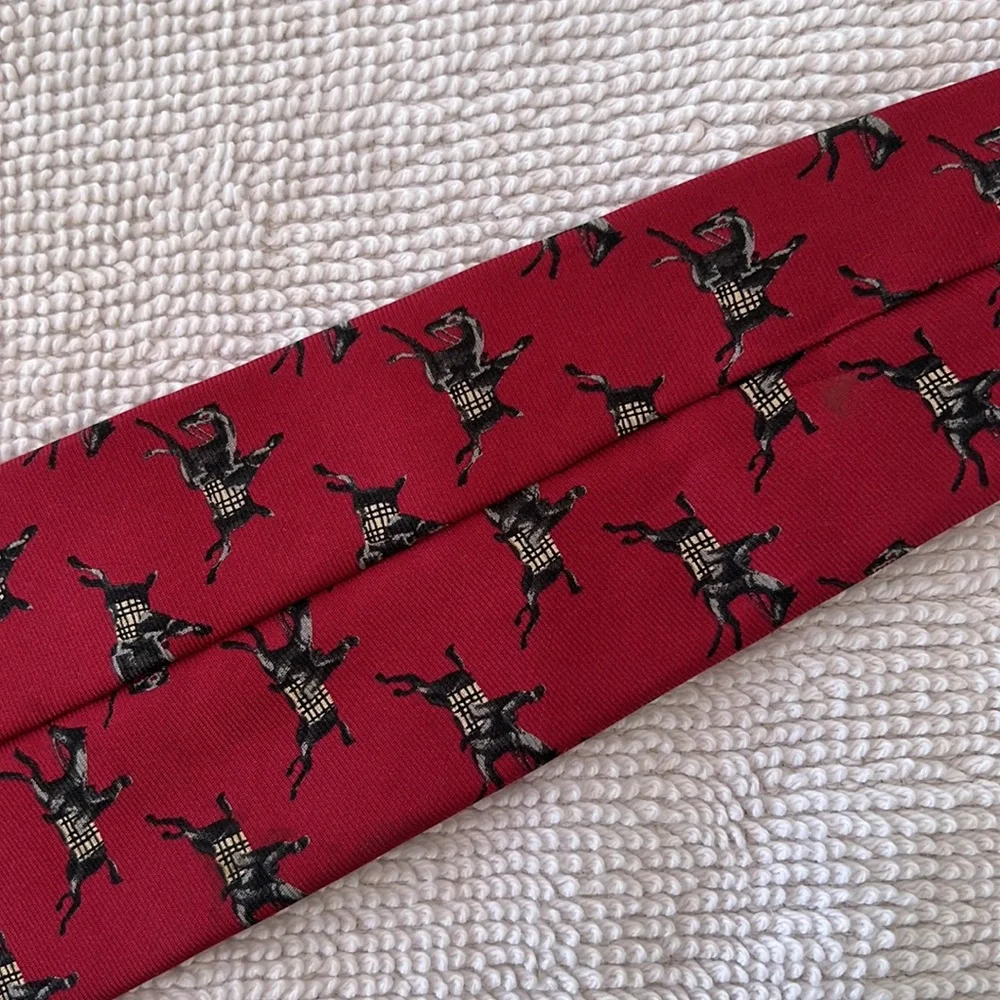 Burberry equestrian jockey silk tie, as is - Picture 7 of 12